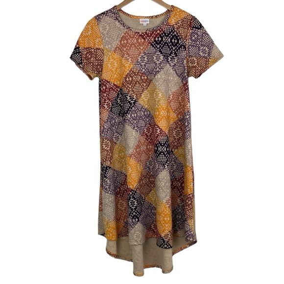 LuLaRoe Geometric Plaid Swing Dress - Picture 9 of 9